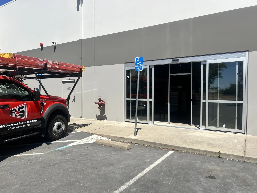 the hardware configuration, accessibility alignment, and structural support required for high-traffic commercial doors